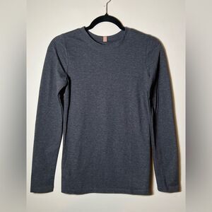 lunya Long Sleeve Tee in Charcoal Gray